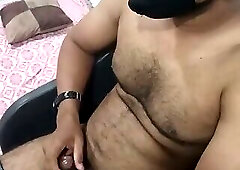indian masked boy jerking and cuming his black dick.mp4