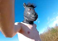 Streaking In Muddy Land And A Forest Seen By Cyclists