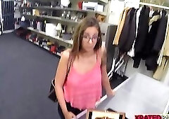 Nerdy tattoed babe Layla London hot sex in the office