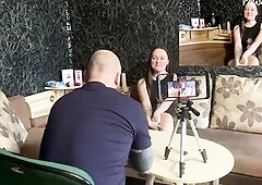 See this steamy casting bed session where a sexy Russian pair audition for fame! The breasty wife undresses down and teases with her constricted booty