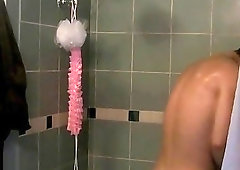 Jock takes an erotic shower before jerking off and cumming
