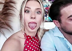 2 golden-haired strawberry twins play with their feet on Francis X's dong - Footjob, Foot worship and Cum on feet