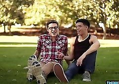 Latin twinks anal rimming with ass creampie