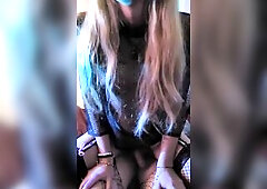 POV Intensive Eye Contact Trans Girlfriend Rides Me Hard in Punk Fishnets