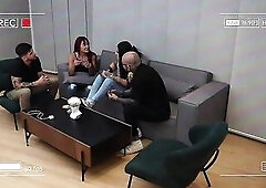 Curvy unfaithful Latin babe is caught on camera screwing her boyfriend's most good ally's giant wang