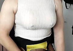 I love playing with my tranny cock