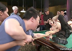 Bound Slut Anal Fucked On Pool Table