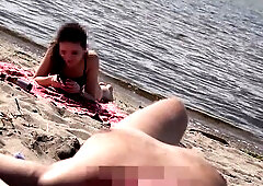DICK FLASH ON BEACH Little dick public flashing