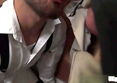 Smoothly-Shaven Queer Public Fuck-A-Thon With Cum Shot