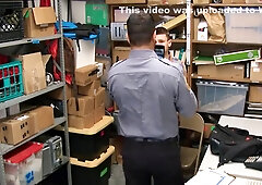 Twink shoplifter boy barebacked by security guard for stealing