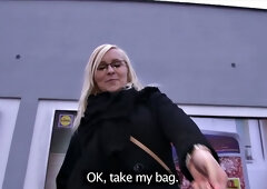 Curvy Blonde Takes All Of Stranger's Deep Inside Her Pussy