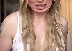 Solo Blonde Trans Girl Masturbates with Intense Orgasm. Full video on OnlyFans.