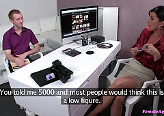 Interviewing him in all Position: Pale Ginger Drenches Agent In His Steamy Cum - Mirko Sweet